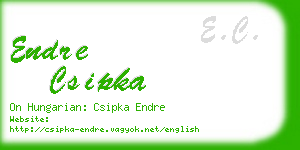 endre csipka business card